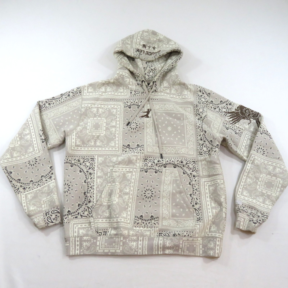 Bruce Lee Shoe Palace Hoodie Pullover Gray Black Paisley Sweatshirt Hoodie Sz L